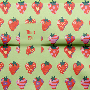 Kiwi Illustrated Strawberry Tissue Paper