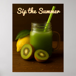Kiwi & Lemon Juice – Summer Fresh Fruit Poster