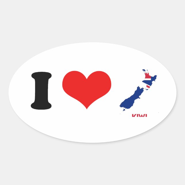 KIWI MAP OVAL STICKER (Front)