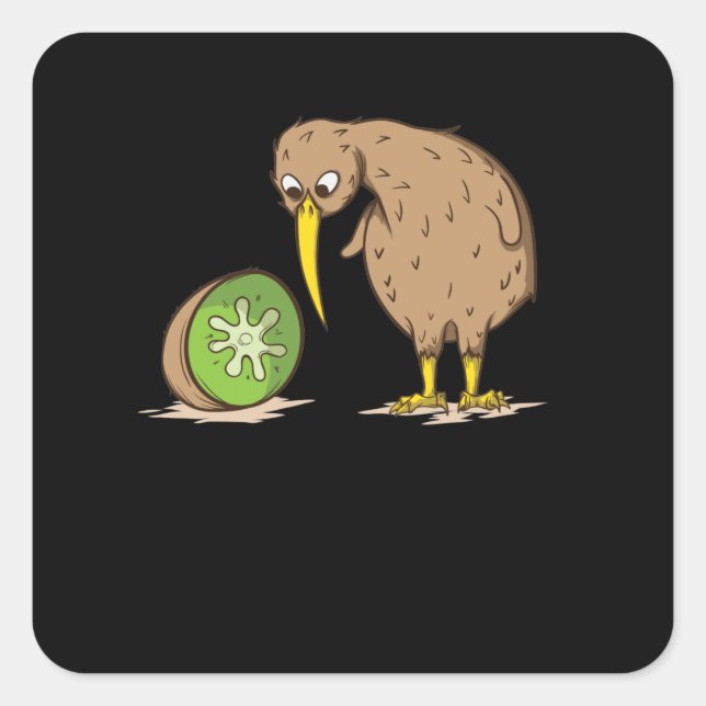 Kiwi Neuseeland flugunfähig Vogel Kiwifrucht Square Sticker (Front)