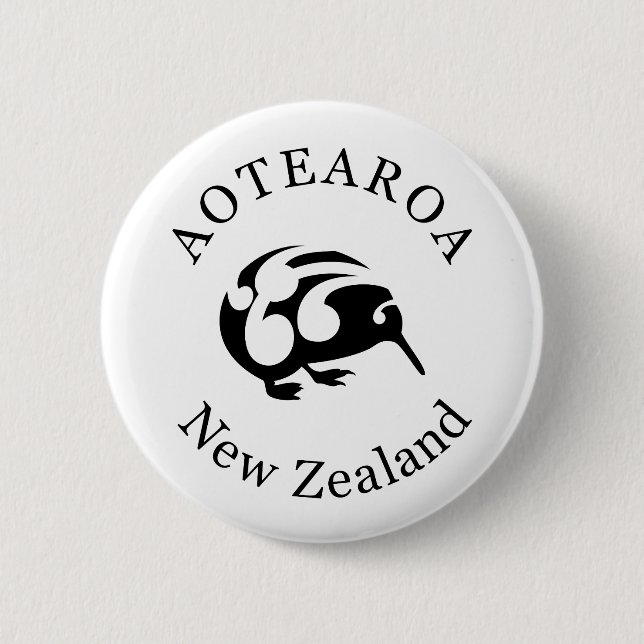 KIWI New Zealand /Aotearoa  national bird 6 Cm Round Badge (Front)
