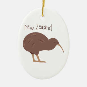 Kiwi New Zealand Bird Ceramic Tree Decoration