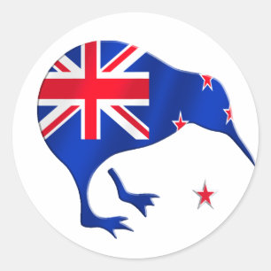 kiwi New Zealand flag soccer football gifts Classic Round Sticker