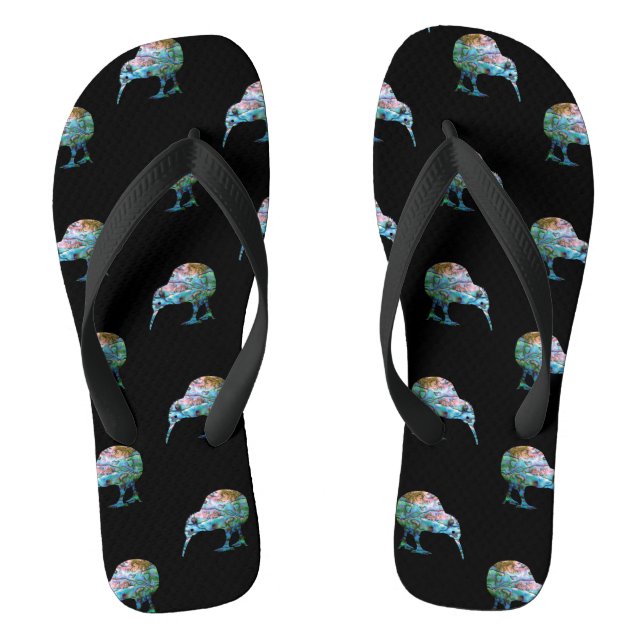 KIWI NEW ZEALAND KIWI PAUA JANDALS THONGS (Footbed)