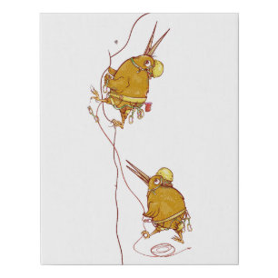 Kiwi NZ BIRDS ROCK CLIMBING Faux Canvas Print