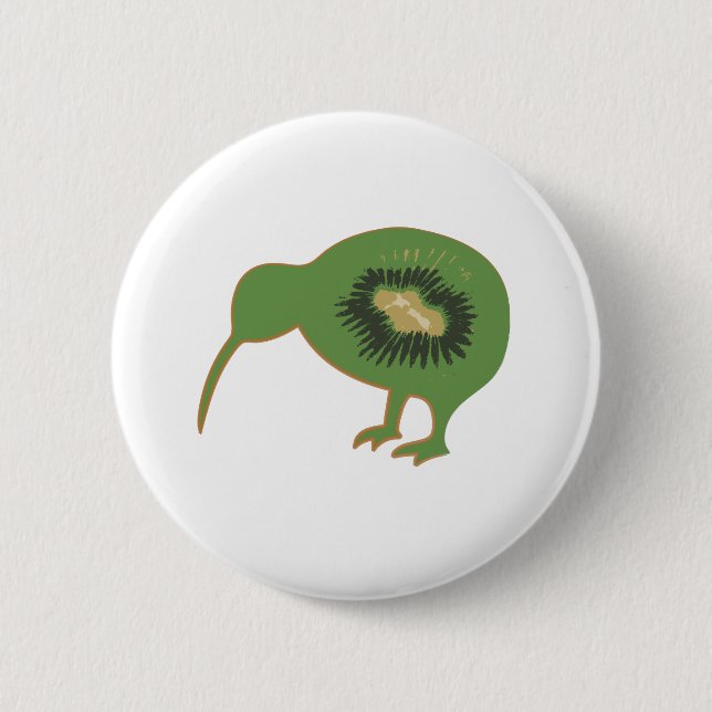 kiwi nz kiwifruit 6 cm round badge (Front)