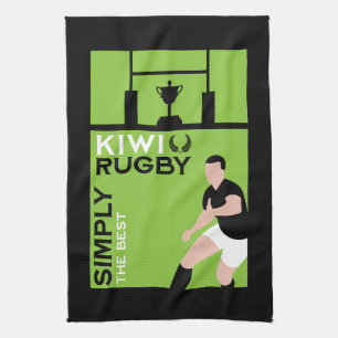 Kiwi NZ Rugby Players Art Tea Towel