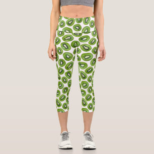 Kiwi Pattern Capri Leggings