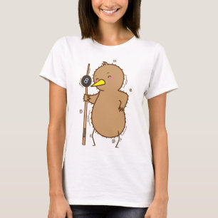 Kiwi Playing Billiards Bird And Fruit T-Shirt