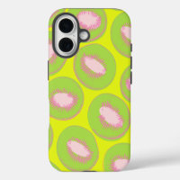 Kiwi Pop Art Fruit Pattern in Chartreuse and Pink