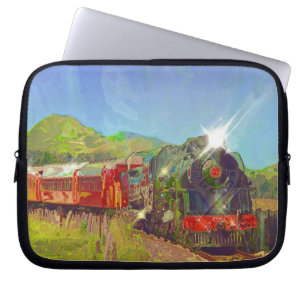 Kiwi Railway Steam Train for Trainspotters Art Laptop Sleeve