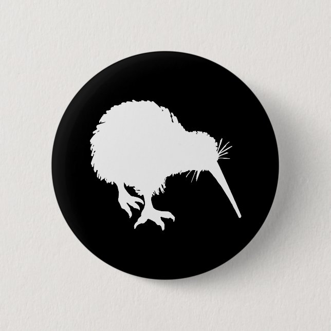 Kiwi Silhouette 6 Cm Round Badge (Front)