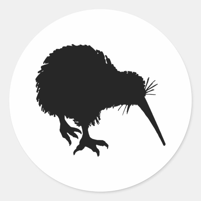 Kiwi Silhouette Classic Round Sticker (Front)