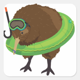 Kiwi Simile Book Characters Square Sticker