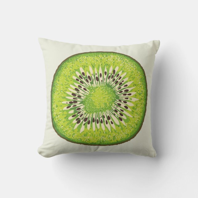 Kiwi Slice illustration pattern Cushion (Front)