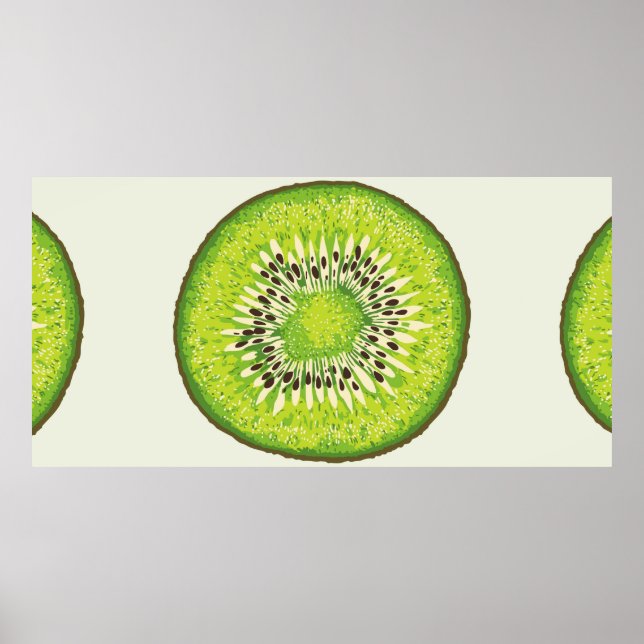 Kiwi Slice illustration pattern Poster (Front)