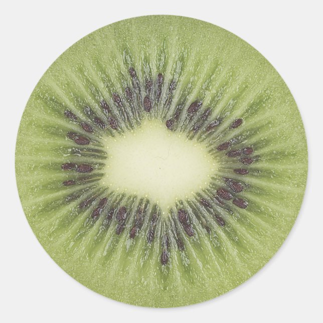 kiwi slice photo classic round sticker (Front)