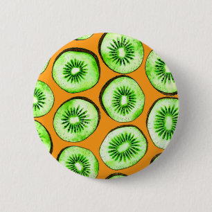 Kiwi slices 6 cm round badge
