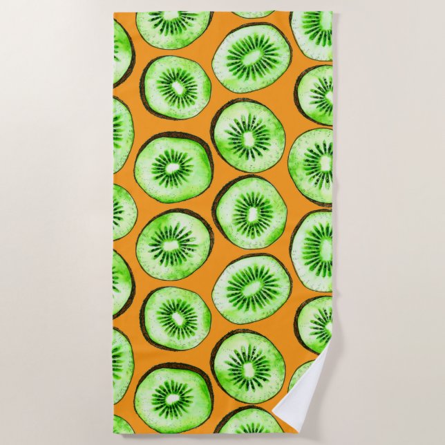 Kiwi slices beach towel (Front)