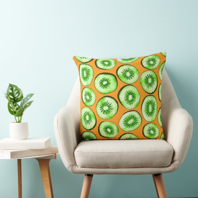 Kiwi slices cushion (Chair)