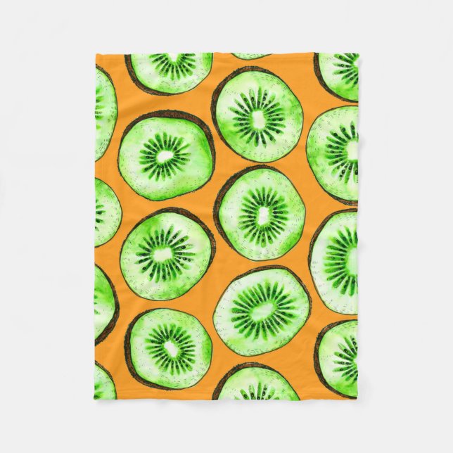 Kiwi slices fleece blanket (Front)