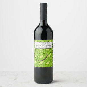 Kiwi Slices Fruit Lover Gifts Natural Green Colour Wine Label