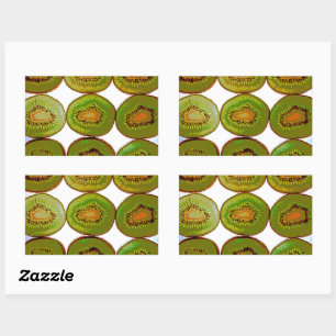 Kiwi slices rectangular sticker