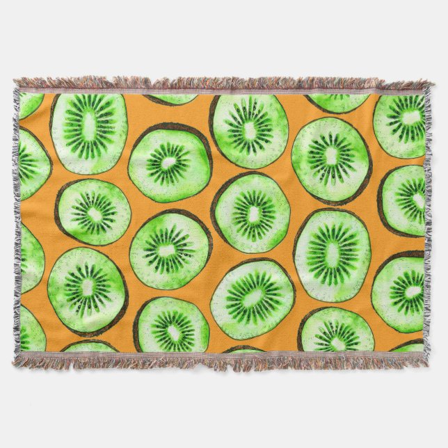 Kiwi slices throw blanket (Front)