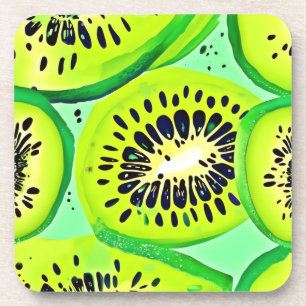 Kiwi Slices: Vibrant and Fresh Coaster