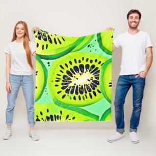 Kiwi Slices: Vibrant and Fresh Fleece Blanket