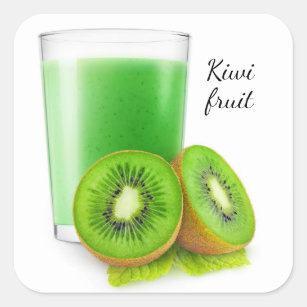 Kiwi smoothie square sticker