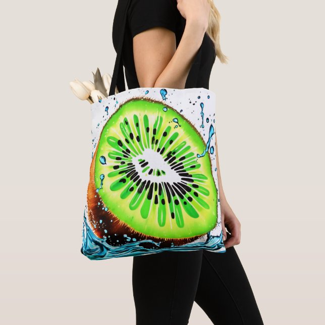 Kiwi Splash of Freshness Tote Bag (Close Up)