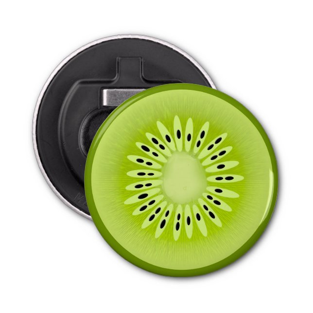 Kiwi Stylised Fruit Slice Bottle Opener (Front)