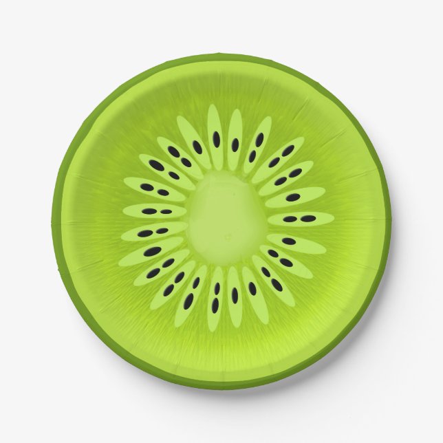 Kiwi Stylised Fruit Slice Paper Plate (Front)