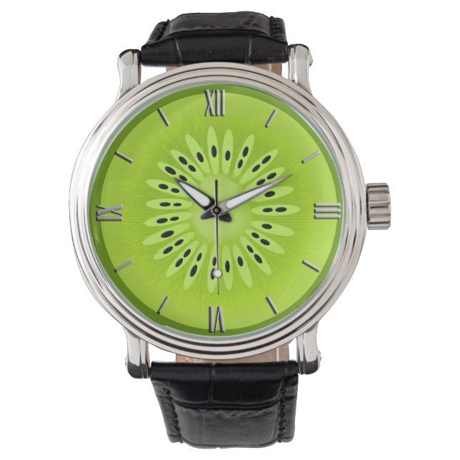 Kiwi Stylised Fruit Slice Watch (Front)