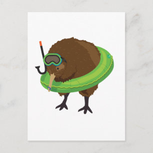 Kiwi Swimming Postcard