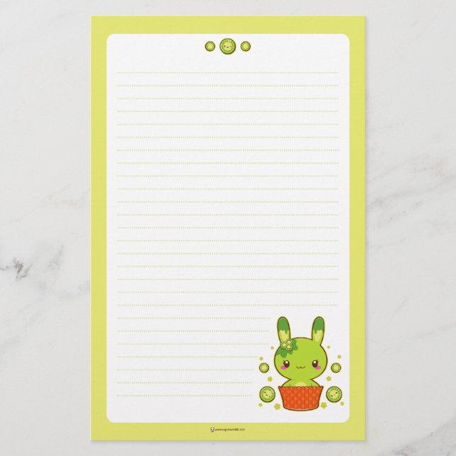 Kiwi Truffle Bunny Stationery (Front)
