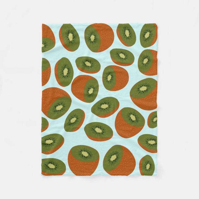 Kiwifruit Pattern Fleece Blanket (Front)