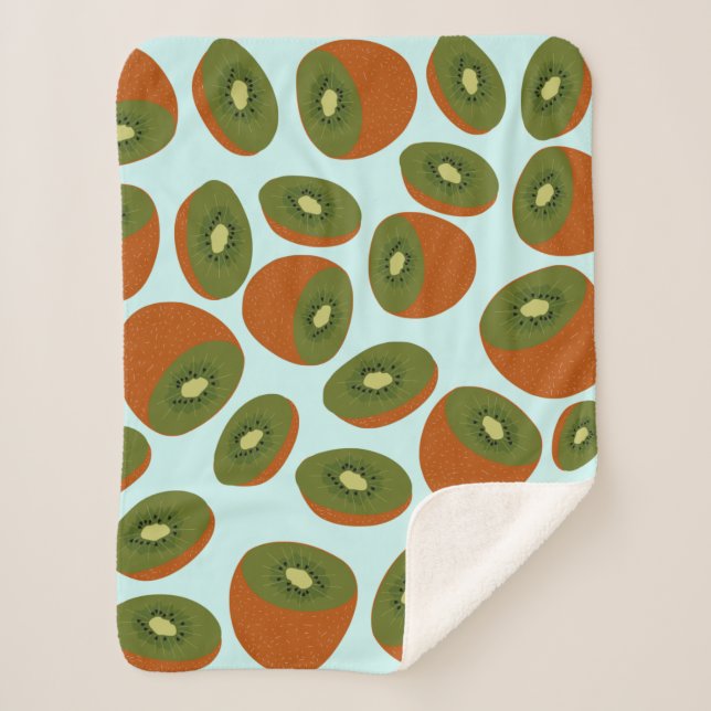 Kiwifruit Pattern Sherpa Blanket (Front)