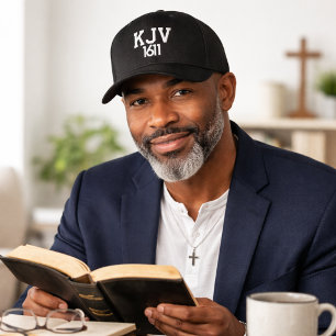 KJV 1611 Black and White Baseball Hat