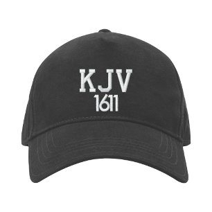 KJV 1611 Black and White Baseball Hat