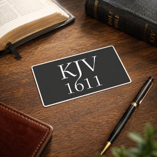 KJV 1611 Black and White Christian Rectangular Sticker