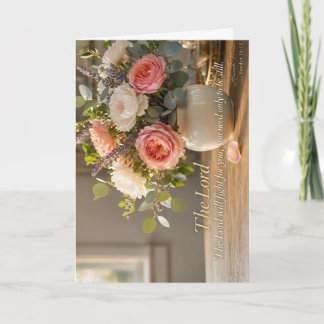KJV Bible Exodus 14:14 Be Still Floral Card