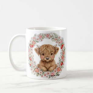 KJV Bible-Strawberry Highland Cow Calf Mug