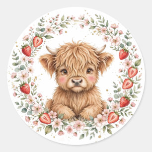 KJV Bible Strawberry Highland Cow Calf Sticker