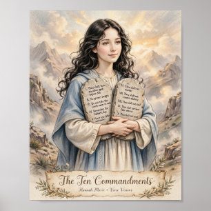 KJV Bible Ten Commandments Poster - Feminine Woman