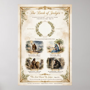 KJV Bible-The Book of Judges Overview Infographic Poster
