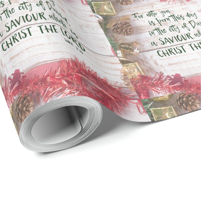 KJV Bible Verse Christmas Wrapping Paper (Roll Corner)