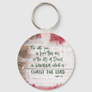 KJV Luke Bible Verse Christmas  Key Ring