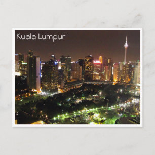 kl night skyline postcard